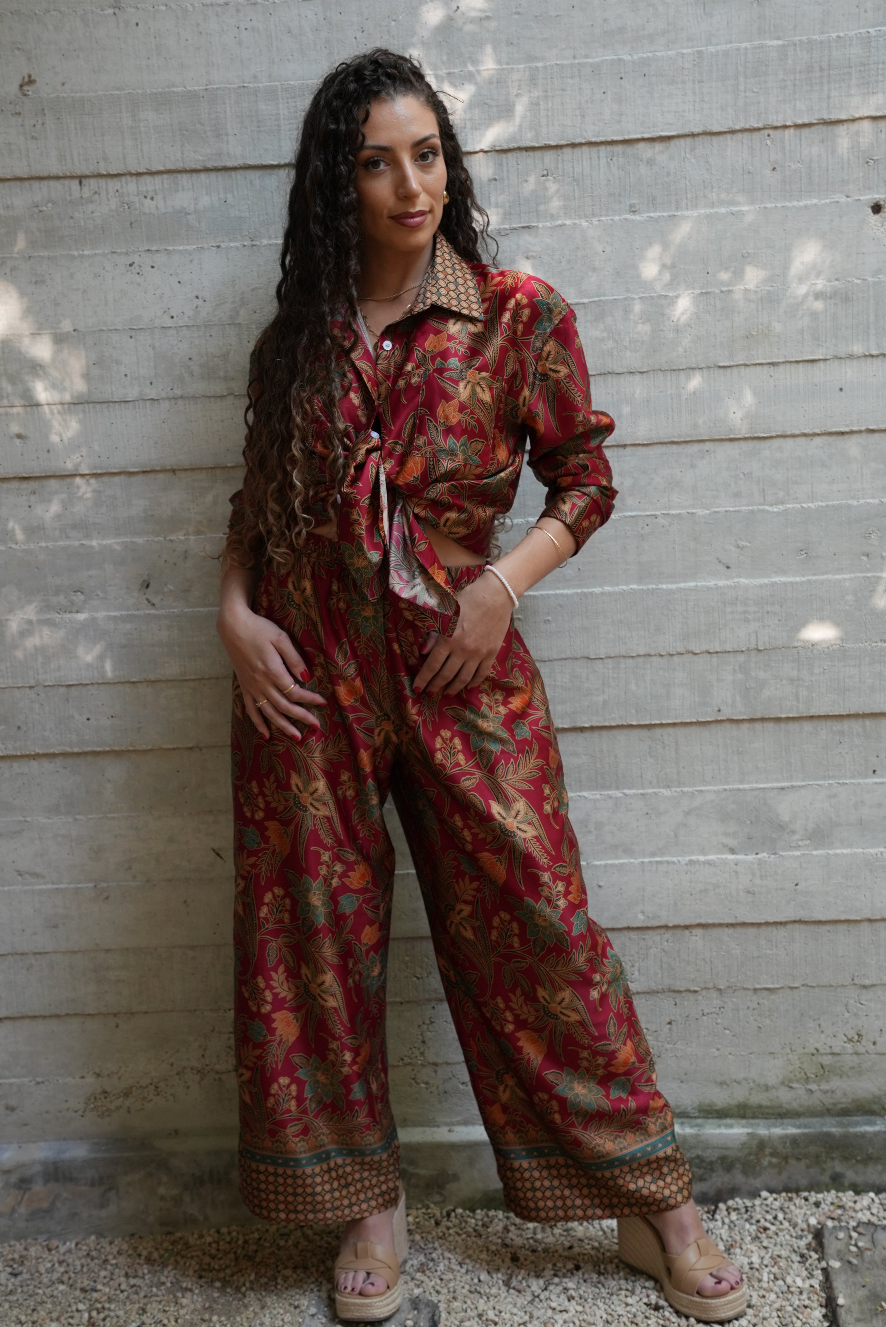 Dress — Burgundy / Maroon Ornate
