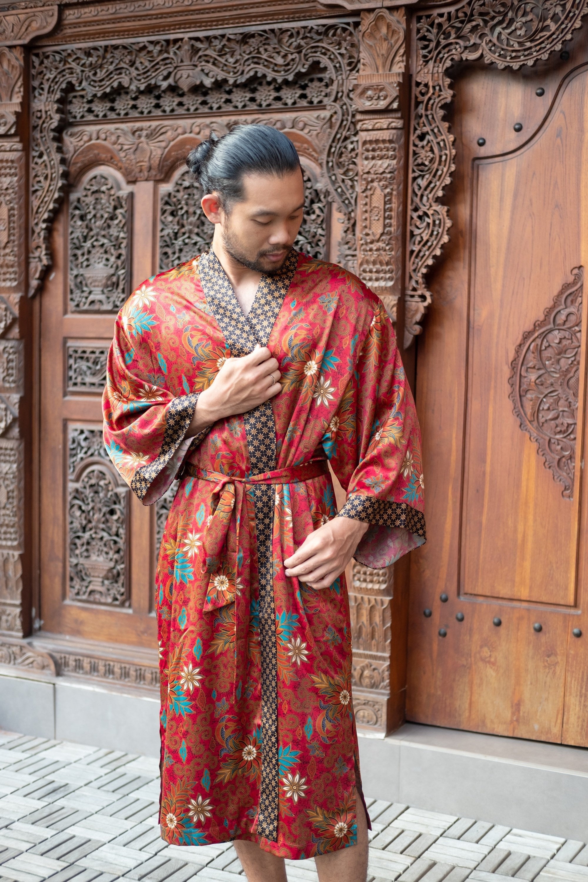Men's Shirt — Red / Coral Tribal Pattern