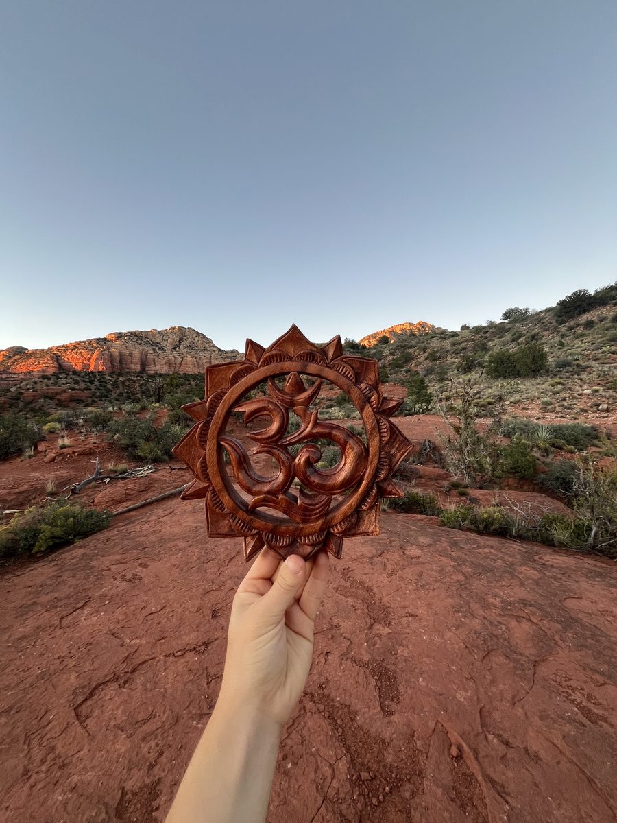 Sacred Balinese Om Sunburst Wall Medallion