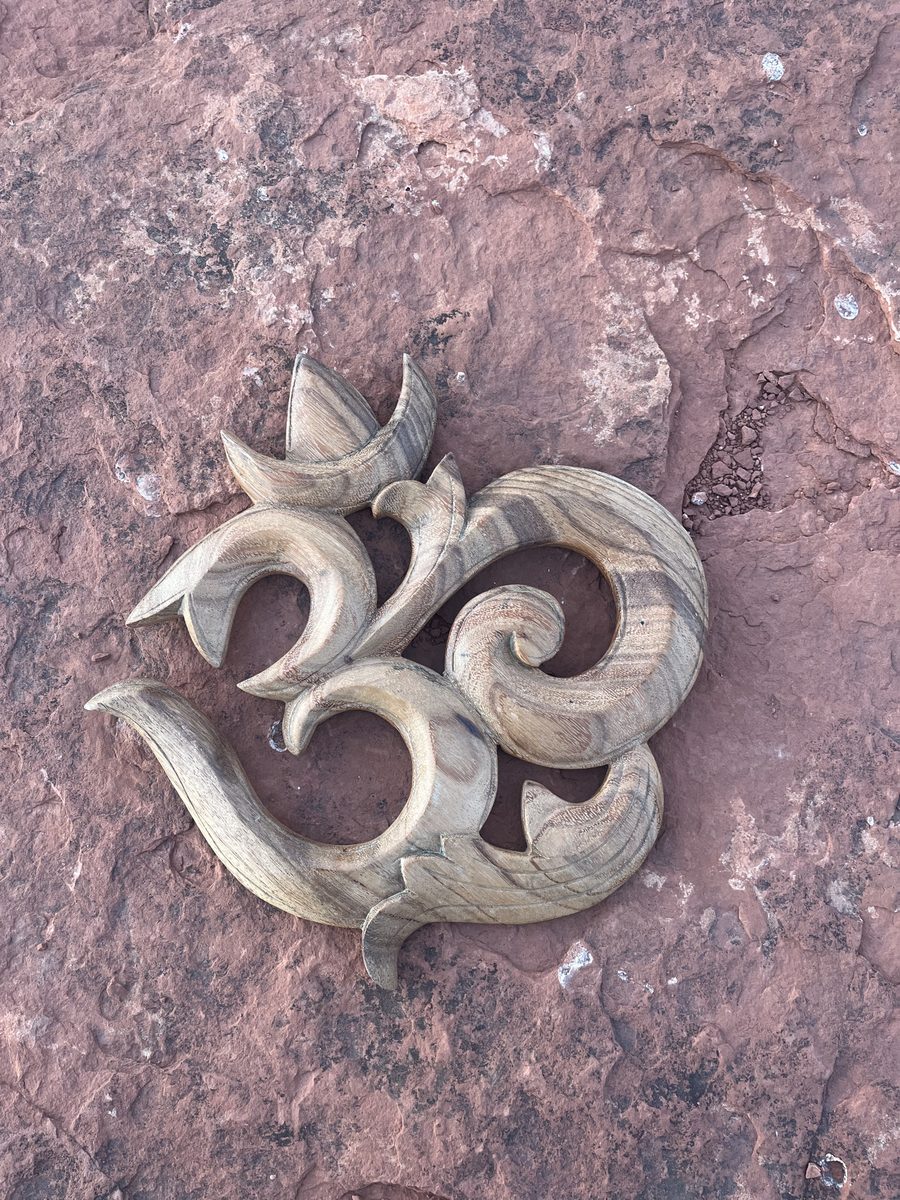 Click to view full-size Sacred Balinese Om Sunburst Wall Medallion photo 3